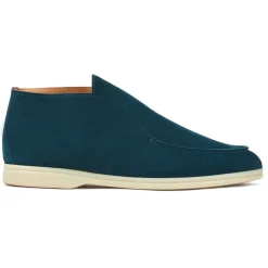 Viola Milano - Unlined City Suede Loafer - Cobalt Green - Handmade in Italy - Luxury Exclusive Collection - Avvenice