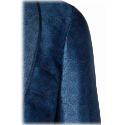 Viola Milano - Unlined Luxury Dressing Gown - Contrast Paisley Pattern - Handmade in Italy - Luxury Exclusive Collection - Avvenice