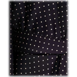 Viola Milano - Unlined Luxury Handprinted Silk Dressing Gown - Navy Spot - Handmade in Italy - Luxury Exclusive Collection - Avvenice