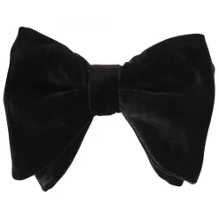 Viola Milano - Velvet Artisan Bow Tie - Black - Handmade in Italy - Luxury Exclusive Collection - Avvenice