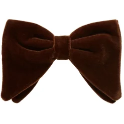 Viola Milano - Velvet Artisan Bow Tie - Brown - Handmade in Italy - Luxury Exclusive Collection - Avvenice