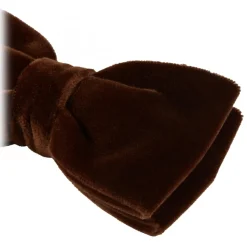 Viola Milano - Velvet Bow Tie - Brown - Handmade in Italy - Luxury Exclusive Collection - Avvenice