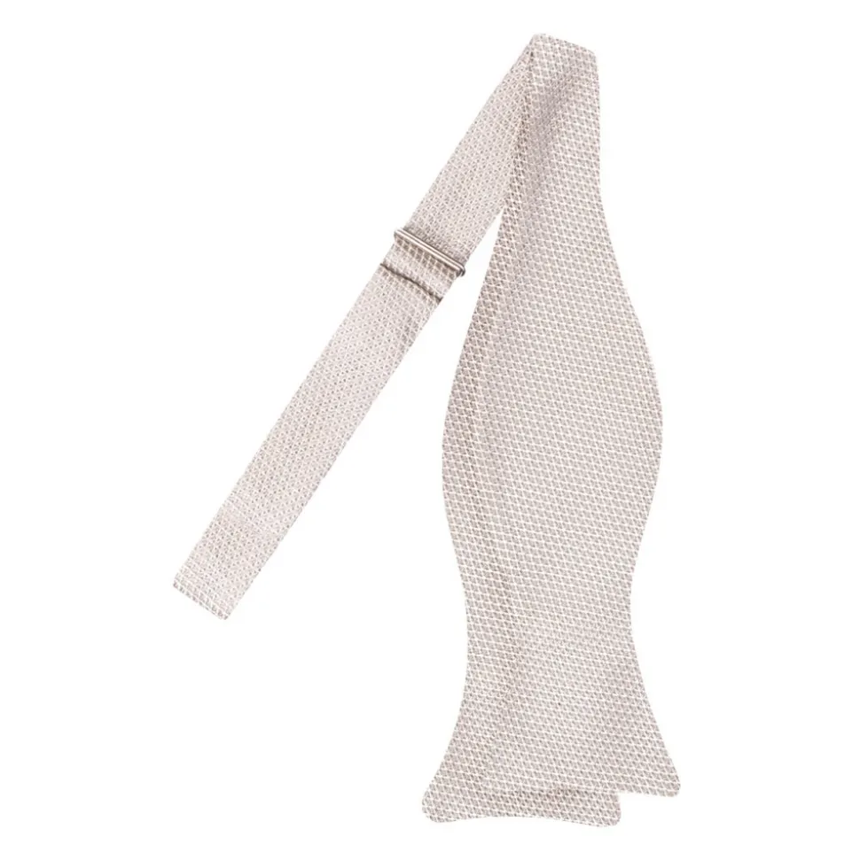 Viola Milano - Woven Grenadine Garza Fina Bow Tie - Natural - Made in Italy - Luxury Exclusive Collection - Avvenice