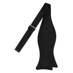 Viola Milano - Woven Grenadine Garza Fina Bow Tie - Black - Made in Italy - Luxury Exclusive Collection - Avvenice