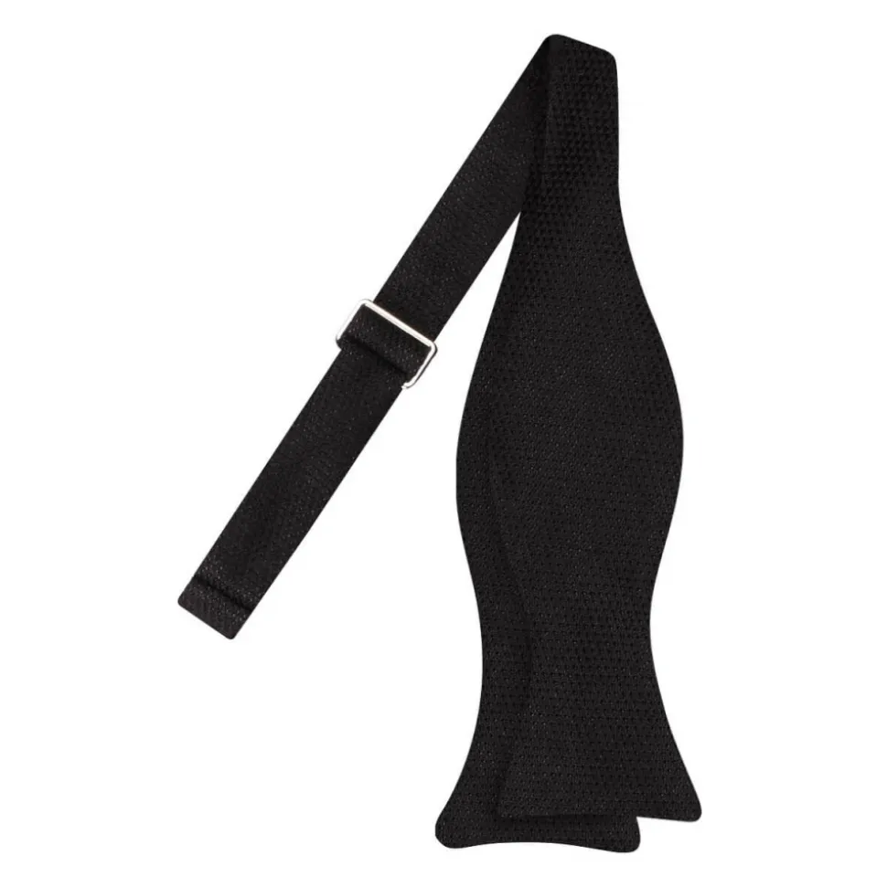 Viola Milano - Woven Grenadine Garza Fina Bow Tie - Black - Made in Italy - Luxury Exclusive Collection - Avvenice