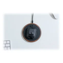 Woodcessories - AirCase - Premium AirPod Leather Necklace Eco Case - Black - QI Wireless Charging Technology - High Quality - Avvenice