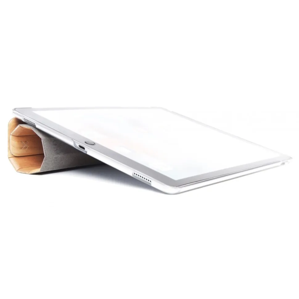 Woodcessories - Cherry / Leather / Transclucent Hardcover - iPad Pro 12.9 (2017) - Flip Case - Eco Guard Metal & Wood - Avvenice