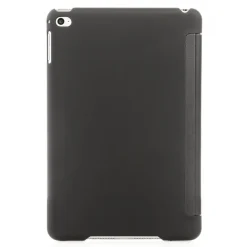 Woodcessories - Cherry / Silver Metal / Leather / Black Hardcover - iPad Mini 4 - Flip Case - Eco Guard Metal & Wood - Avvenice