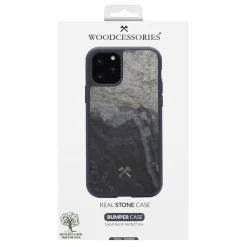 Woodcessories - Eco Bumper - Stone Cover - Camo Gray - iPhone 11 - Real Stone Cover - Eco Case - Bumper Collection - Avvenice