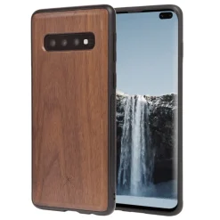 Woodcessories - Eco Bumper - Walnut Cover - Black - Samsung S10+ - Wooden Cover - Eco Case - Bumper Collection - Avvenice