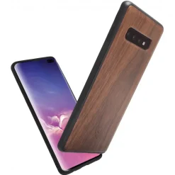 Woodcessories - Eco Bumper - Walnut Cover - Black - Samsung S10+ - Wooden Cover - Eco Case - Bumper Collection - Avvenice
