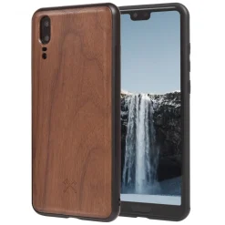 Woodcessories - Eco Bumper - Walnut Cover - Black - Huawei P20 - Wooden Cover - Eco Case - Bumper Collection - Avvenice