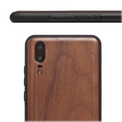 Woodcessories - Eco Bumper - Walnut Cover - Black - Huawei P20 - Wooden Cover - Eco Case - Bumper Collection - Avvenice