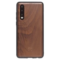 Woodcessories - Eco Bumper - Walnut Cover - Black - Huawei P30 - Wooden Cover - Eco Case - Bumper Collection - Avvenice