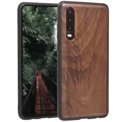 Woodcessories - Eco Bumper - Walnut Cover - Black - Huawei P30 - Wooden Cover - Eco Case - Bumper Collection - Avvenice