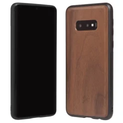 Woodcessories - Eco Bumper - Walnut Cover - Black - Samsung S10e - Wooden Cover - Eco Case - Bumper Collection - Avvenice