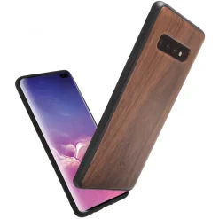 Woodcessories - Eco Bumper - Walnut Cover - Black - Samsung S10e - Wooden Cover - Eco Case - Bumper Collection - Avvenice