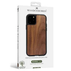 Woodcessories - Eco Bumper - Walnut Cover - Black - iPhone 11 Pro - Wooden Cover - Eco Case - Bumper Collection - Avvenice