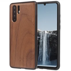 Woodcessories - Eco Bumper - Walnut Cover - Black - Huawei P30 Pro - Wooden Cover - Eco Case - Bumper Collection - Avvenice