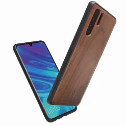 Woodcessories - Eco Bumper - Walnut Cover - Black - Huawei P30 Pro - Wooden Cover - Eco Case - Bumper Collection - Avvenice