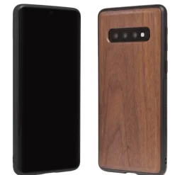 Woodcessories - Eco Bumper - Walnut Cover - Black - Samsung S10 - Wooden Cover - Eco Case - Bumper Collection - Avvenice