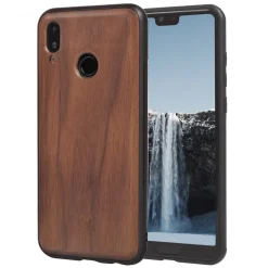 Woodcessories - Eco Bumper - Walnut Cover - Black - Huawei P20 Lite - Wooden Cover - Eco Case - Bumper Collection - Avvenice