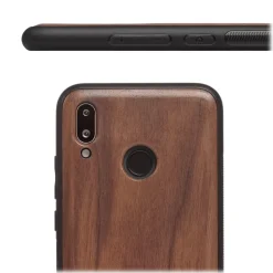 Woodcessories - Eco Bumper - Walnut Cover - Black - Huawei P20 Lite - Wooden Cover - Eco Case - Bumper Collection - Avvenice