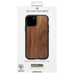 Woodcessories - Eco Bumper - Walnut Cover - Black - iPhone 11 - Wooden Cover - Eco Case - Bumper Collection - Avvenice