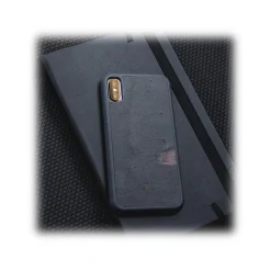 Woodcessories - Eco Bumper - Stone Cover - Volcano Black - iPhone X / XS - Real Stone Cover - Eco Case - Bumper Collection - Avvenice