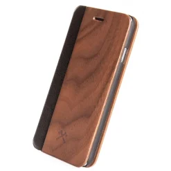 Woodcessories - Eco Wallet Flip Cover - Real Wood and Leather - Walnut - iPhone 8 / 7 - Eco Case - Flip Collection - Avvenice