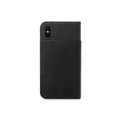 Woodcessories - Eco Wallet Flip Cover - Real Wood and Leather - Rich Walnut - iPhone X / XS - Eco Case - Flip Collection - Avvenice