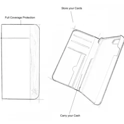 Woodcessories - Eco Wallet Flip Cover - Real Wood and Leather - Rich Walnut - iPhone XS Max - Eco Case - Flip Collection - Avvenice