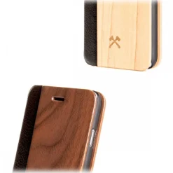 Woodcessories - Eco Wallet Flip Cover - Real Wood and Leather - Walnut - iPhone XS Max - Eco Case - Flip Collection - Avvenice
