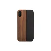Woodcessories - Eco Wallet Flip Cover - Real Wood and Leather - Walnut - iPhone 8 Plus / 7 Plus - Eco Case - Flip Collection - Avvenice