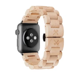 Woodcessories - Maple / Black - Wooden Apple Watch Band 42 mm - Eco Strap - Stainless Steel - Wooden Apple Watch Strap - Avvenice