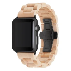 Woodcessories - Maple / Black - Wooden Apple Watch Band 42 mm - Eco Strap - Stainless Steel - Wooden Apple Watch Strap - Avvenice
