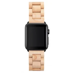 Woodcessories - Maple / Black - Wooden Apple Watch Band 42 mm - Eco Strap - Stainless Steel - Wooden Apple Watch Strap - Avvenice