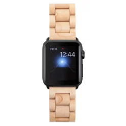 Woodcessories - Maple / Black - Wooden Apple Watch Band 38 mm - Eco Strap - Stainless Steel - Wooden Apple Watch Strap - Avvenice