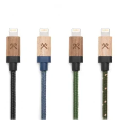 Woodcessories - Maple / Green / Brown - Wooden Mfi Lightning Cable 1.2 m - Eco Cable - Wooden Apple USB Lighting Cable - Avvenice