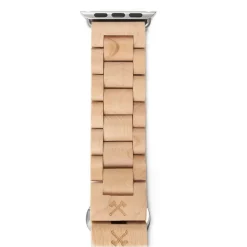 Woodcessories - Maple / Silver - Wooden Apple Watch Band 38 mm - Eco Strap - Stainless Steel - Wooden Apple Watch Strap - Avvenice