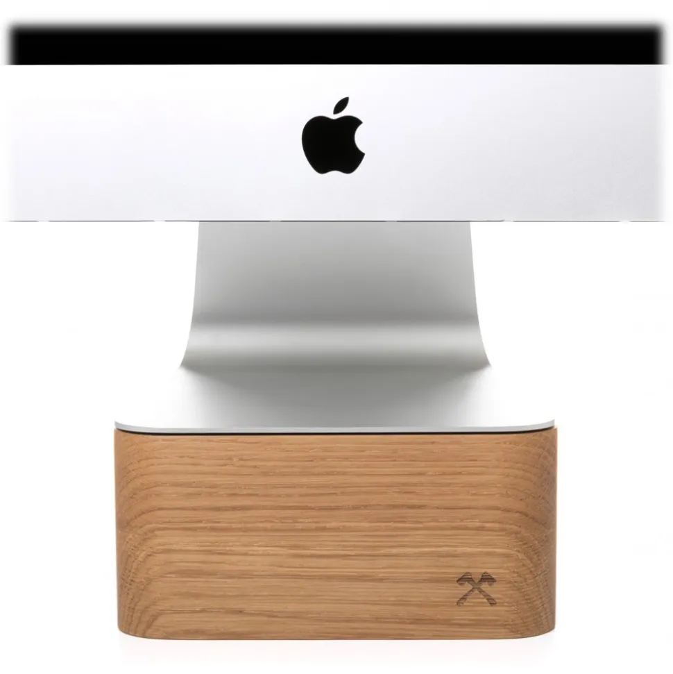 Woodcessories - Oak / Premium Wooden iMac Stand - MacBook 27 - Eco Foot - Wooden MacBook Support - Avvenice