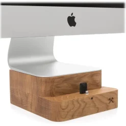 Woodcessories - Oak / Premium Wooden iMac Stand + iPhone - MacBook 21,5 - Eco Foot - Wooden MacBook Support - Avvenice