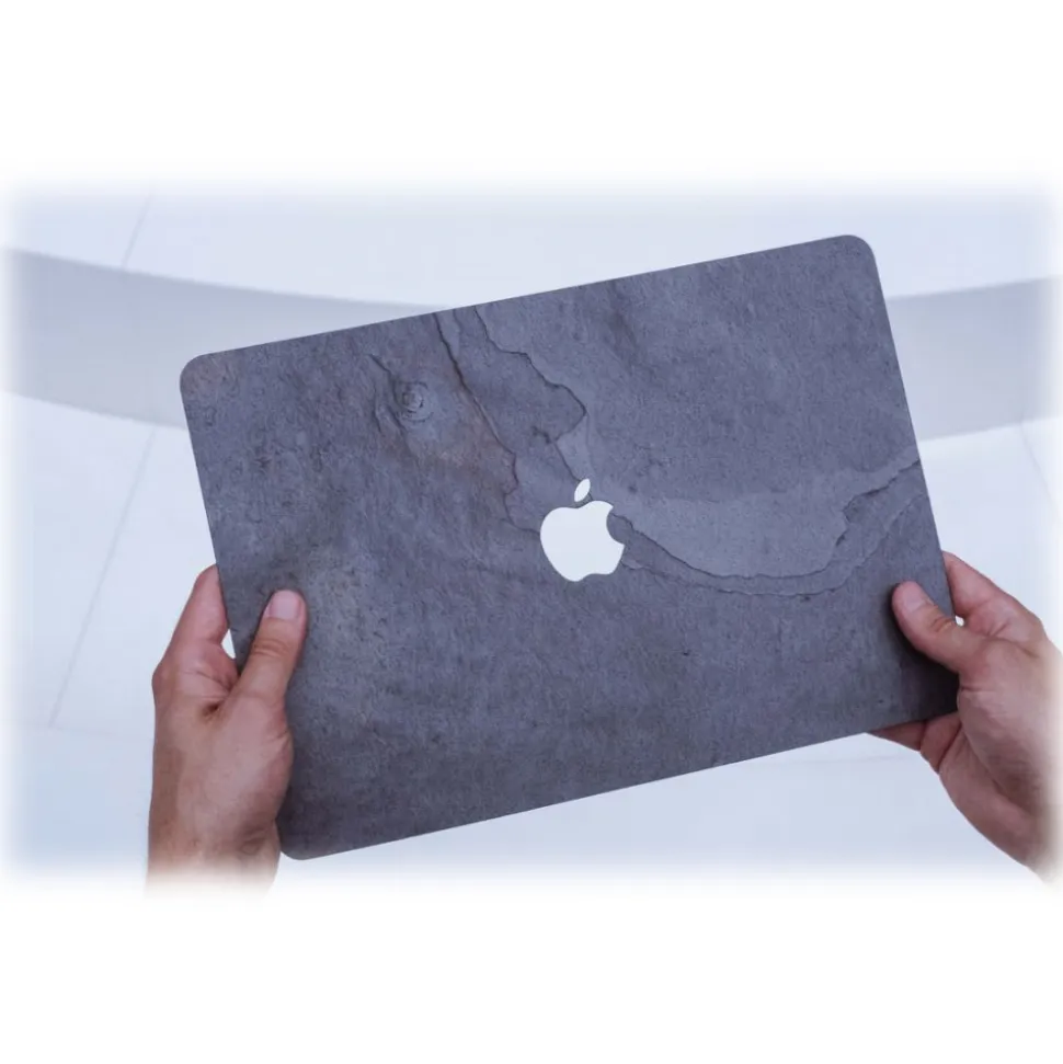Woodcessories - Real Stone MacBook Cover - Volcano Black - MacBook 12 - Eco Skin Stone - Apple Logo - Avvenice