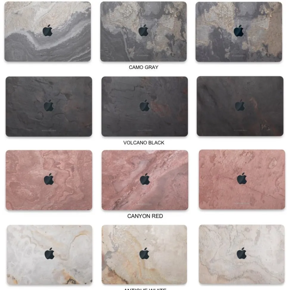 Woodcessories - Real Stone MacBook Cover - Volcano Black - MacBook 12 - Eco Skin Stone - Apple Logo - Avvenice