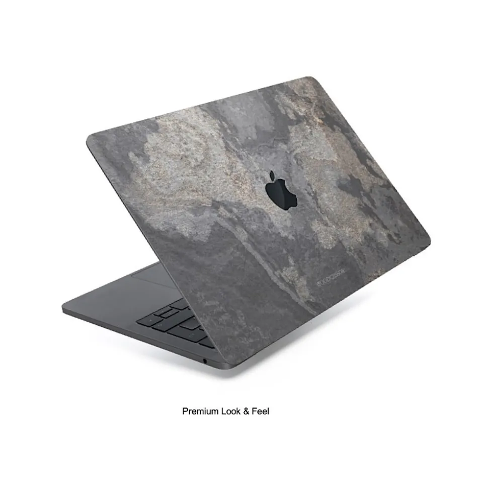 Woodcessories - Real Stone MacBook Cover - Camo Gray - MacBook 13 Air / Pro - Eco Skin Stone - Apple Logo - Avvenice