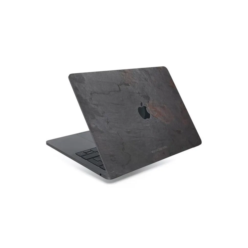 Woodcessories - Real Stone MacBook Cover - Volcano Black - MacBook 13 Pro / Pro Touchbar - Eco Skin Stone - Apple Logo - Avvenice