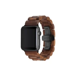 Woodcessories - Walnut / Black - Wooden Apple Watch Band 38 mm - Eco Strap - Stainless Steel - Wooden Apple Watch Strap - Avvenice