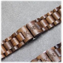 Woodcessories - Walnut / Black - Wooden Apple Watch Band 38 mm - Eco Strap - Stainless Steel - Wooden Apple Watch Strap - Avvenice