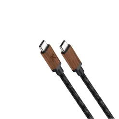 Woodcessories - Walnut / Black - Wooden USB C Cable 1.2 m - Eco Cable - Wooden Apple USB Lighting Cable - Avvenice
