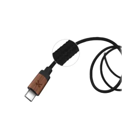 Woodcessories - Walnut / Black - Wooden USB C Cable 1.2 m - Eco Cable - Wooden Apple USB Lighting Cable - Avvenice